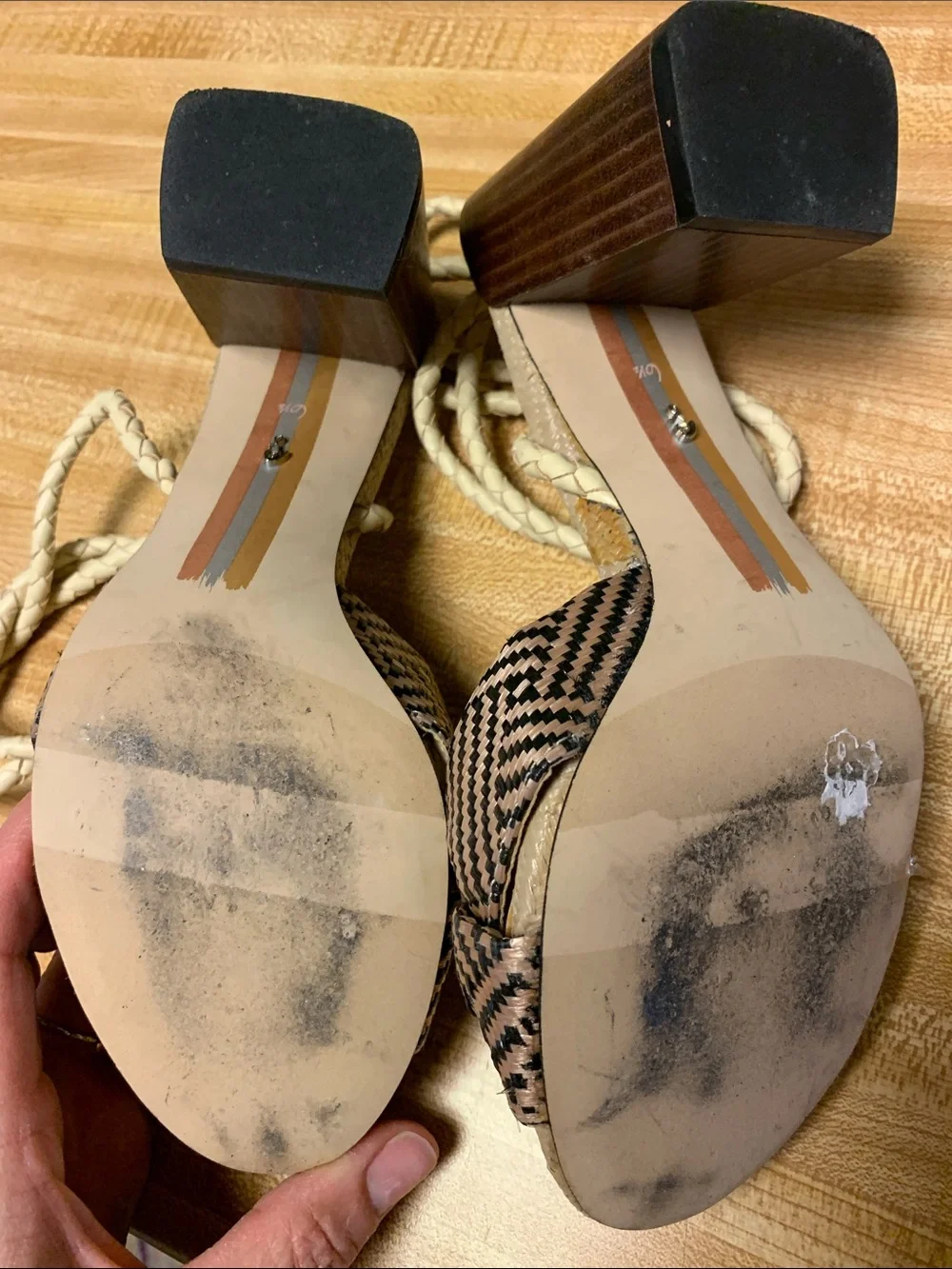 Anthropologie Sam Edelman Bodhi Block Heel Sandals - Flawed